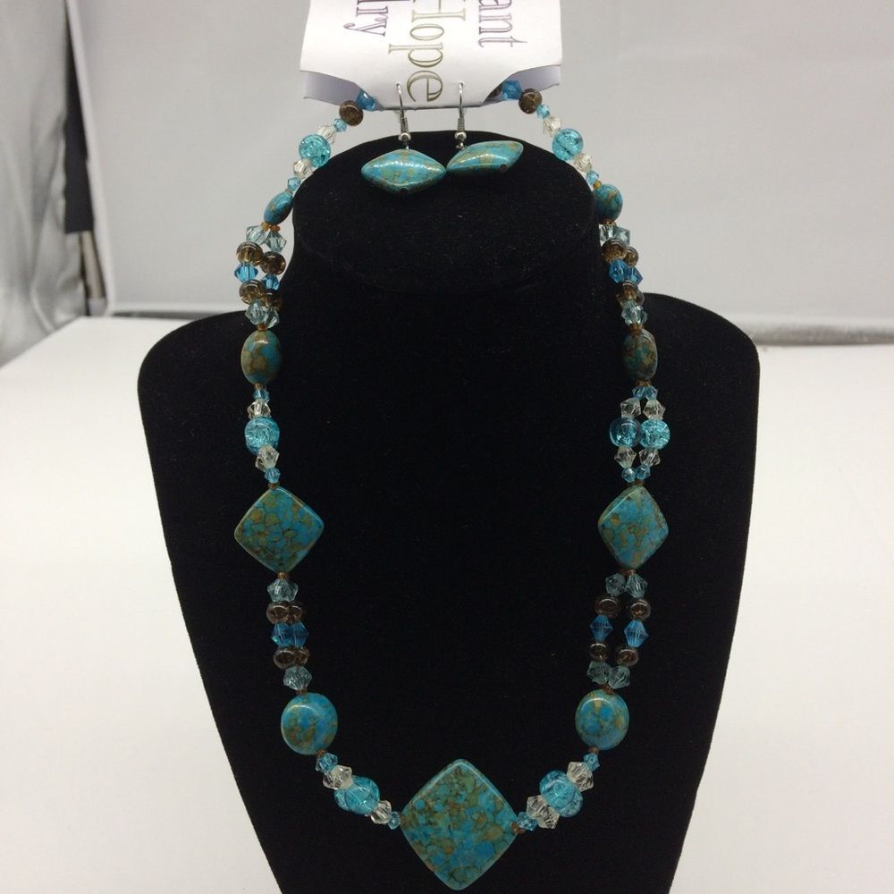 Radiant Hope Necklace/Earrings Chinese Turquoise
